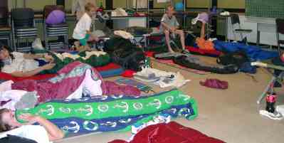 Unser Lager im Klassensaal.