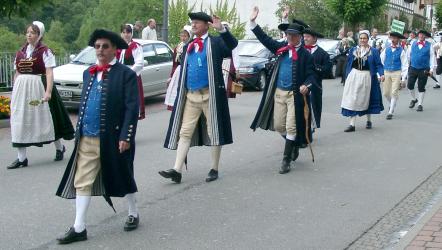 Die Erwachsenen der TVG-Starkenburg beim Burgfest- Umzug in Lindenfels