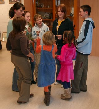 Kindergruppe nach dem Beschenken